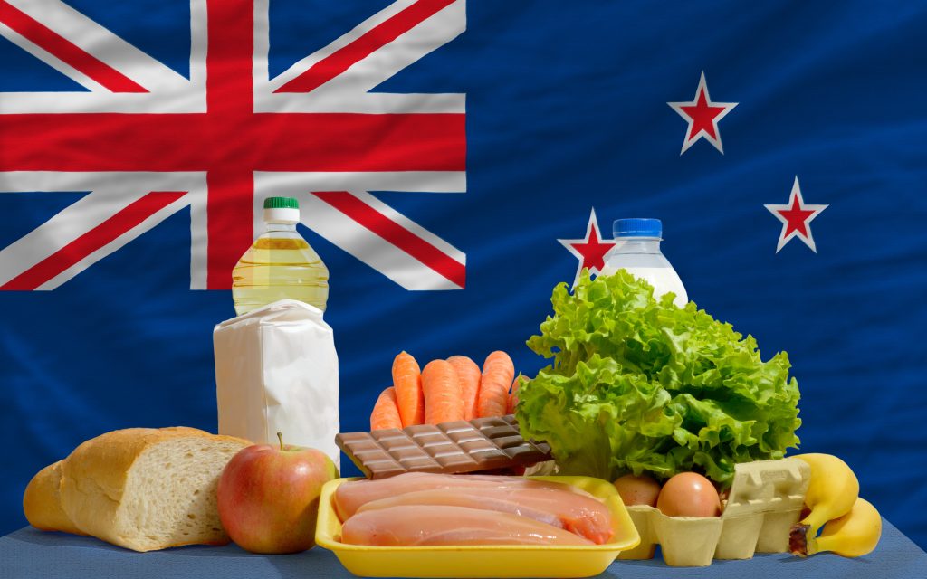 what will retirement cost basic food groceries in front of new zealand national flag